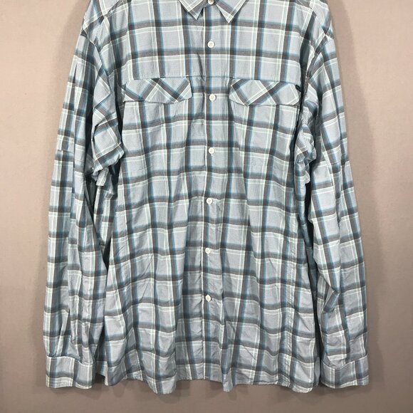 Columbia Shirt Men's 3XT Blue Plaid Omni-Shade PFG Button Down Roll Tab Sleeve - Picture 2 of 16